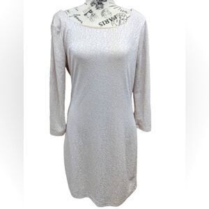 Gianni Bini women's cowl back glitter champagne mini dress size S